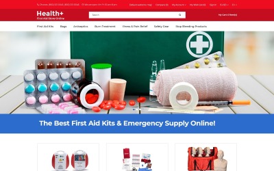 Health + - Erste-Hilfe-Online-Shop OpenCart-Vorlage reinigen