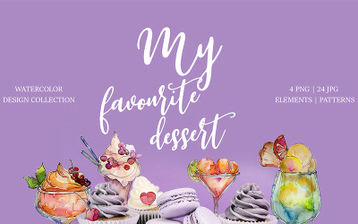 Ilustrace "Ice Cream Fruit Watercolor Png" #76795