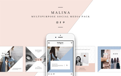 MALINA  Pack &amp; 20 Pattern Social Media Template