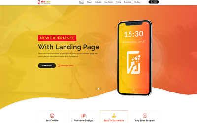 Nexus App Landing Page PSD Template