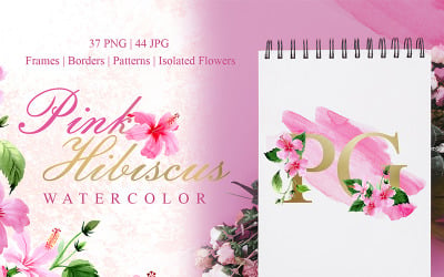 Pink Hibiscus Watercolor Png - Illustration
