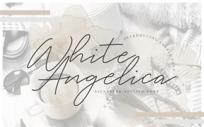 Carattere firma Angelica bianco