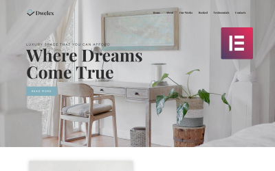 WordPress Theme namens "Dwelex - Real Estate One Page Modern Elementor" #76877