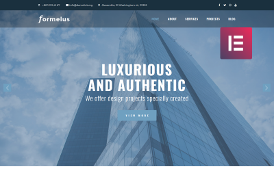 Formelus - Tema de arquitetura multiuso moderno WordPress Elementor