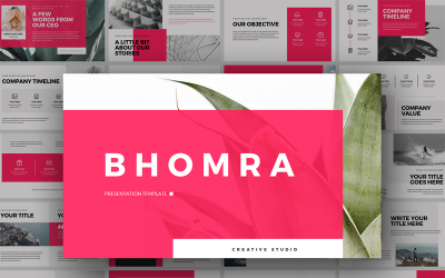 Bhomra-minimale presentatie PowerPoint-sjabloon