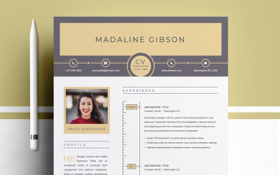 Modelo de currículo de Madaline Gibson