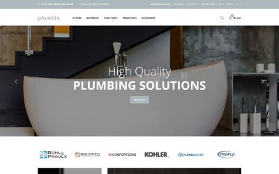 Responzivní OpenCart šablona "Plumbix - Plumbing Functional Clean" #77074
