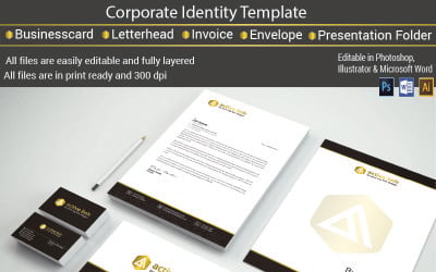 Black and Golden Stationary - Corporate Identity Template