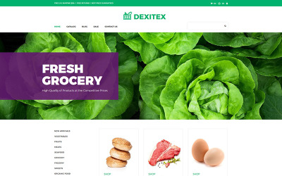 Dexitex - Bekväm matbutik onlinebutik MotoCMS mall för e-handel