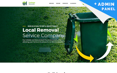 Modelo de página de destino de serviços de lixo