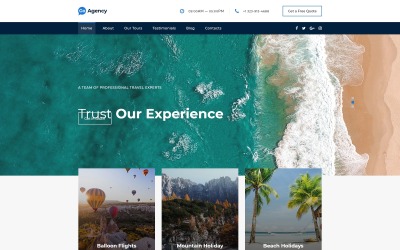 Responsive Go Agency - Travel Agency Clean Bootstrap HTML Açılış Sayfası #77144