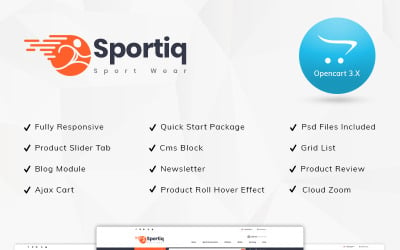 Sportiq - Plantilla OpenCart 3.x con respuesta deportiva