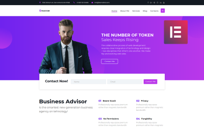 Stratom - Thème WordPress Elementor animé polyvalent pour les entreprises