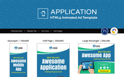 Animated Banner Mobile Application Ad #77242