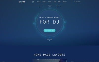 DJ FOX - Modello di sito Web HTML Bootstrap creativo multipagina per DJ