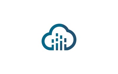 Modello di logo di musica cloud