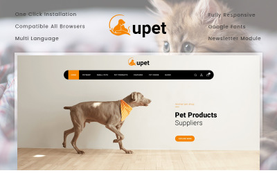Modello OpenCart Responsive #77237 "Upet Pets Store"