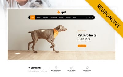 OpenCart шаблон магазина домашних животных Upet