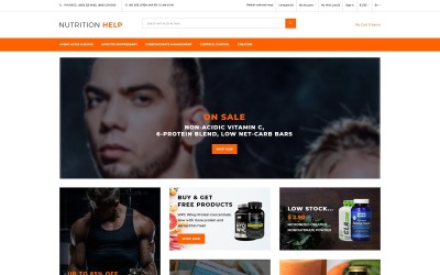 Responzivní OpenCart šablona "Nutrition Help - Sports Food Store Clean" #77291