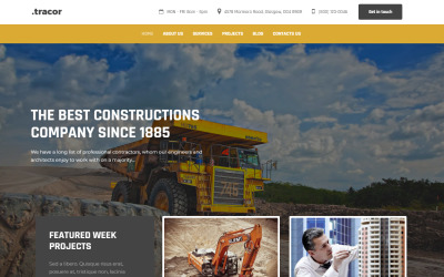 Tracor - Tema Elementor WordPress moderno multiuso per l'edilizia