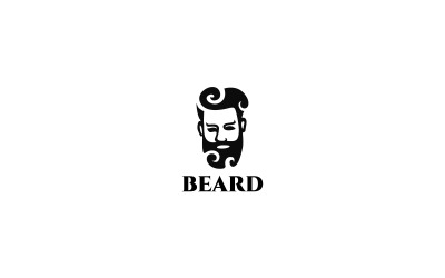 Modelo de logotipo de barba