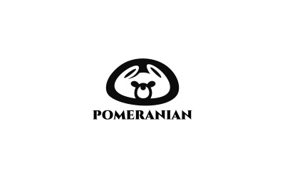 Plantilla de logotipo de perro Pomerania Spitz