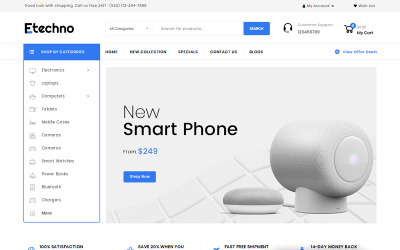 Responsywny szablon OpenCart Etechno - Electronics Store #77378