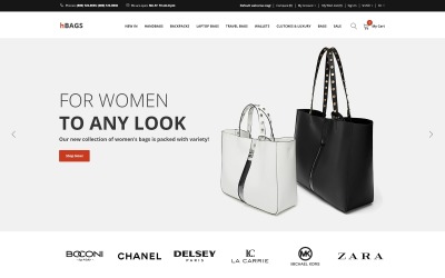 hBags - Многостраничный чистый шаблон OpenCart сумочки