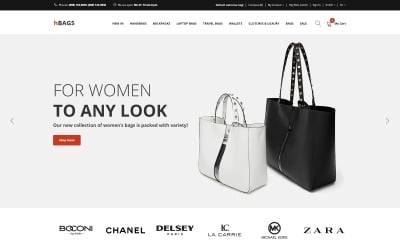 hBags - Modello OpenCart pulito multipagina di borsetta