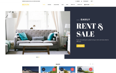 "RENTS - Real Estate Multipage Clean Shopify Theme" Responsive Shopify Thema №77403