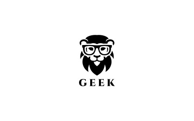 Modèle de logo Geek Lion