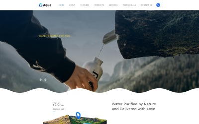 Reszponzív Aqua - Water Clean HTML Bootstrap Nyítóoldal sablon 77532