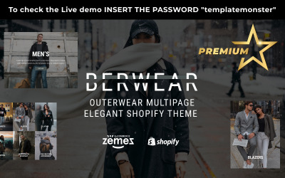 Tema Shopify Responsive #77541 "BERWEAR - Fashion Multipage Elegant"