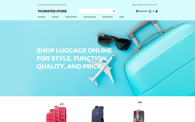 Tourister store - Cestovní obchod MotoCMS Šablona elektronického obchodu