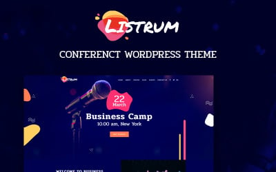 Listrum - Konferans Tek Sayfa Hareketli WordPress Elementor Teması