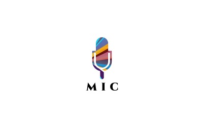 Modèle de logo de microphone