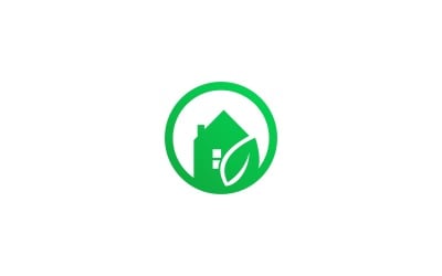 Modelo de logotipo ecológico para casa