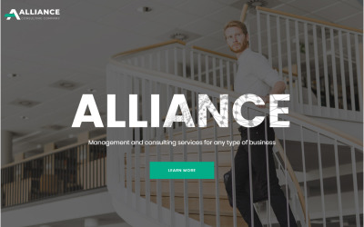 Reszponzív Alliance - Management & Consulting Modern HTML5 Landing Page Template Nyítóoldal sablon 77695