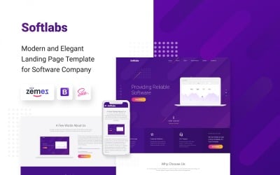 Softlabs - Yazılım Şirketi Yaratıcı HTML Önyükleme Açılış Sayfası Şablonu