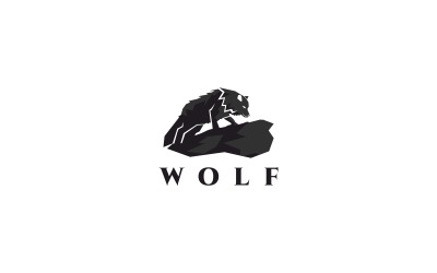 Modèle de logo de loup
