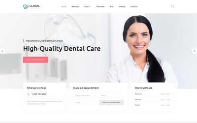 Global Dental Center - Plantilla Joomla limpia y utilizable para odontología