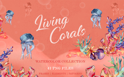 Living Corals Watercolor png - Illustration