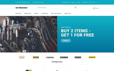 Мистер Хаммер - Инструменты и оборудование Clean Многостраничный шаблон OpenCart