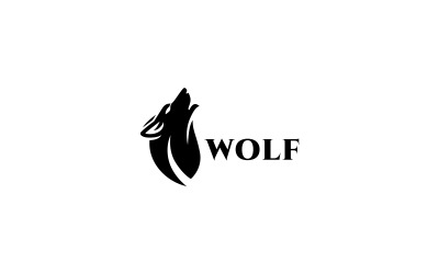 Modèle de logo de loup