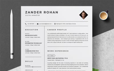 Modelo de currículo de Zander Rohan