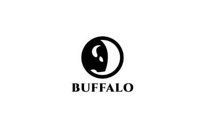 Plantilla de logotipo de cabeza de búfalo