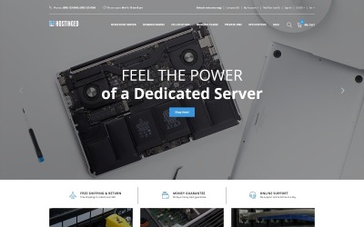 Tema OpenCart Responsive #77895 "Hostinged - Hosting Reliable Clean"