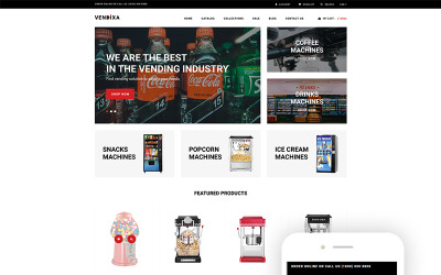 Vendixia - Automaty sprzedające Czysty motyw Shopify