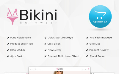 Bikini Swimwear Store OpenCart-sjabloon