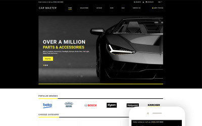 "Car Master - Auto Parts Multipage Creative Shopify Theme" - адаптивний Shopify шаблон №77962
